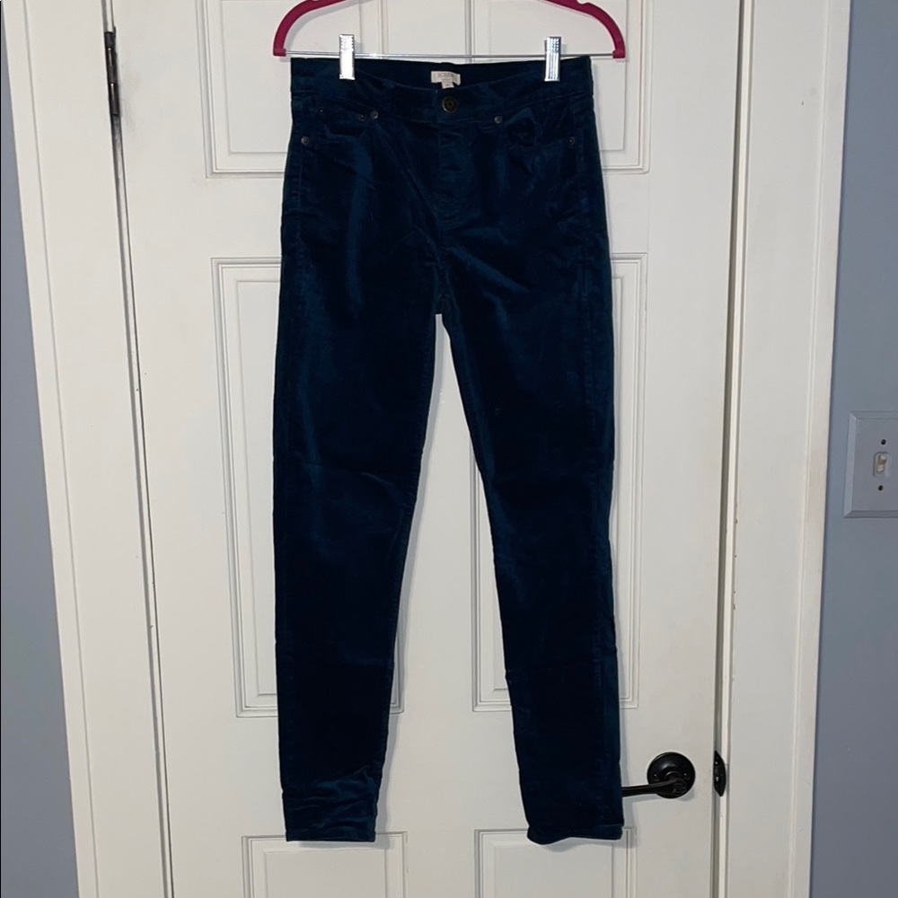 J. Crew deep teal Velvet Trousers